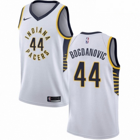 Mens Nike Indiana Pacers 44 Bojan Bogdanovic Authentic White NBA Jersey Association Edition