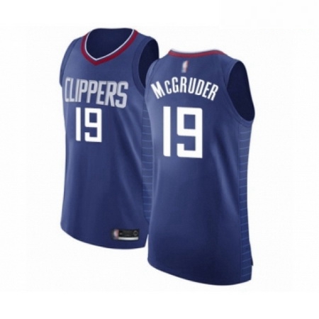 Mens Los Angeles Clippers 19 Rodney McGruder Authentic Blue Basketball Jersey Icon Edition