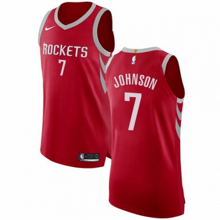 Mens Nike Houston Rockets 7 Joe Johnson Authentic Red NBA Jersey Icon Edition