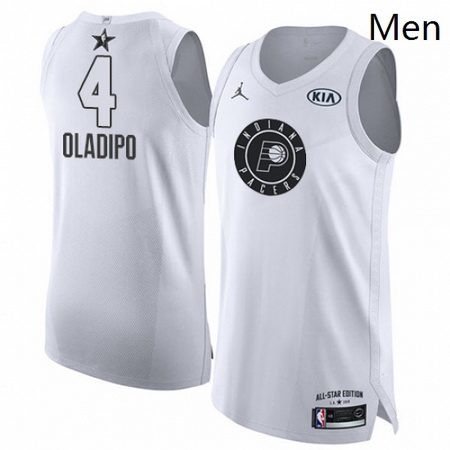 Mens Nike Jordan Indiana Pacers 4 Victor Oladipo Authentic White 2018 All Star Game NBA Jersey