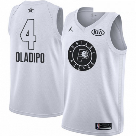 Mens Nike Jordan Indiana Pacers 4 Victor Oladipo Swingman White 2018 All Star Game NBA Jersey