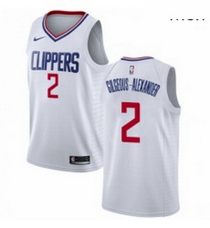 Mens Nike Los Angeles Clippers 2 Shai Gilgeous Alexander Swingman White NBA Jersey Association Editi