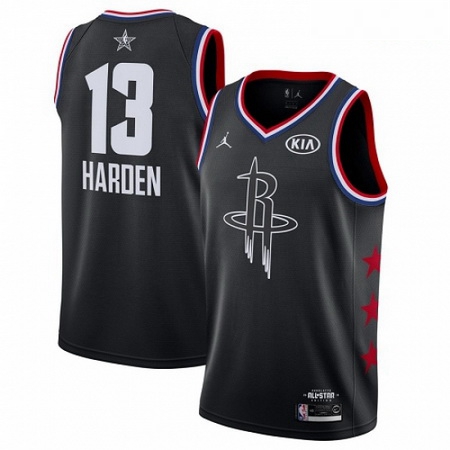 Mens Nike Houston Rockets 13 James Harden Black Basketball Jordan Swingman 2019 All Star Game Jersey