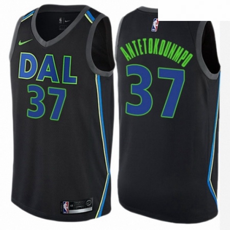 Mens Nike Dallas Mavericks 37 Kostas Antetokounmpo Swingman Black NBA Jersey City Edition