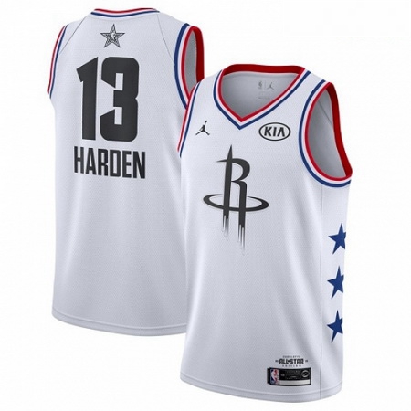 Mens Nike Houston Rockets 13 James Harden White Basketball Jordan Swingman 2019 All Star Game Jersey