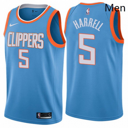 Mens Nike Los Angeles Clippers 5 Montrezl Harrell Swingman Blue NBA Jersey City Edition