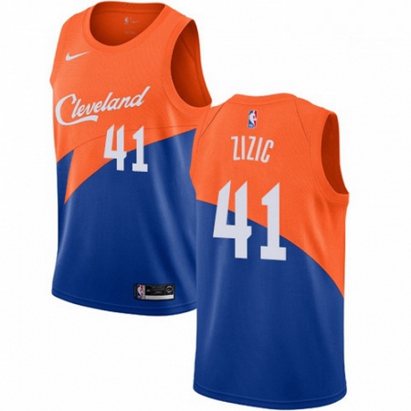 Mens Nike Cleveland Cavaliers 41 Ante Zizic Swingman Blue NBA Jersey City Edition