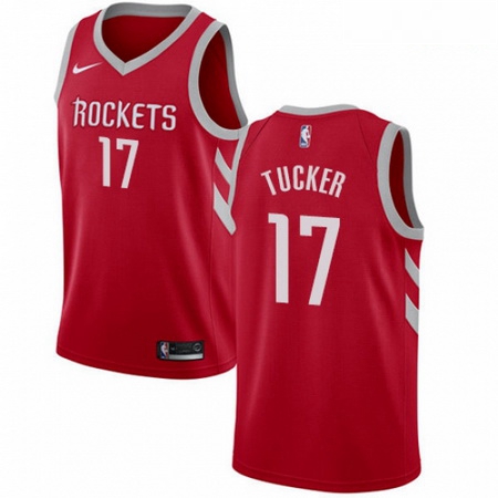 Mens Nike Houston Rockets 17 PJ Tucker Red NBA Swingman Icon Edition Jersey