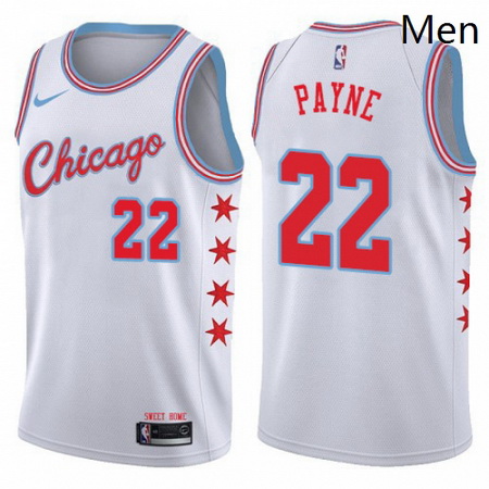 Mens Nike Chicago Bulls 22 Cameron Payne Authentic White NBA Jersey City Edition