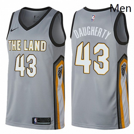 Mens Nike Cleveland Cavaliers 43 Brad Daugherty Swingman Gray NBA Jersey City Edition