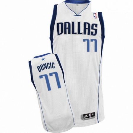 Mens Nike Dallas Mavericks 77 Luka Doncic Authentic White Home NBA Jersey Association Edition