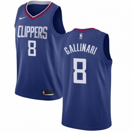 Mens Nike Los Angeles Clippers 8 Danilo Gallinari Swingman Blue Road NBA Jersey Icon Edition