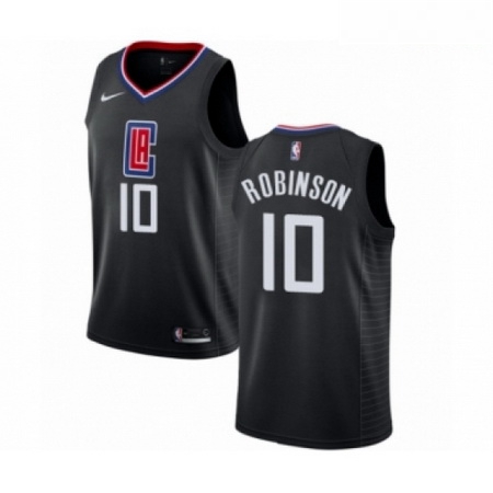 Mens Nike Los Angeles Clippers 10 Jerome Robinson Swingman Black NBA Jersey Statement Edition