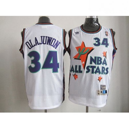 Rockets 34 Hakeem Olajuwon White All Star 1995 Stitched NBA Jersey