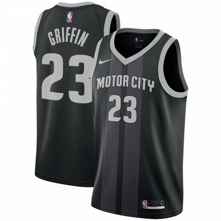 Mens Nike Detroit Pistons 23 Blake Griffin Swingman Black NBA Jersey City Edition