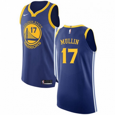 Mens Nike Golden State Warriors 17 Chris Mullin Authentic Royal Blue Road NBA Jersey Icon Edition