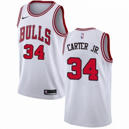 Mens Nike Chicago Bulls 34 Wendell Carter Jr Swingman White NBA Jersey Association Edition