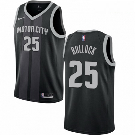 Mens Nike Detroit Pistons 25 Reggie Bullock Swingman Black NBA Jersey City Edition