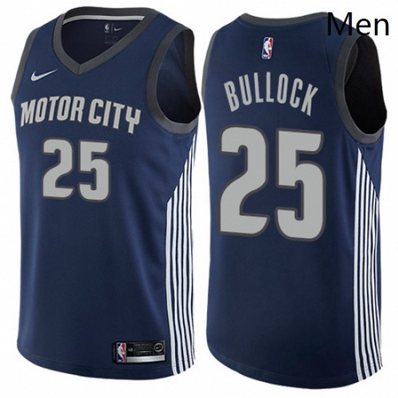 Mens Nike Detroit Pistons 25 Reggie Bullock Swingman Navy Blue NBA Jersey City Edition