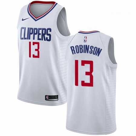 Mens Nike Los Angeles Clippers 13 Jerome Robinson Swingman White NBA Jersey Association Edition