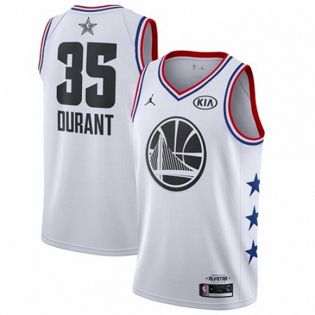 Mens Nike Golden State Warriors 35 Kevin Durant White Basketball Jordan Swingman 2019 All Star Game 