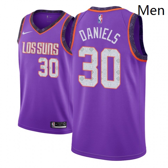 Men NBA 2018 19 Phoenix Suns 30 Troy Daniels City Edition Purple Jersey