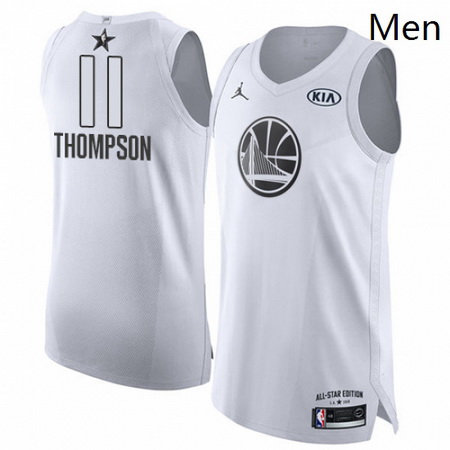 Mens Nike Jordan Golden State Warriors 11 Klay Thompson Authentic White 2018 All Star Game NBA Jerse