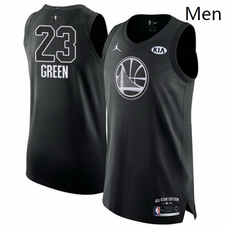 Mens Nike Jordan Golden State Warriors 23 Draymond Green Authentic Black 2018 All Star Game NBA Jers