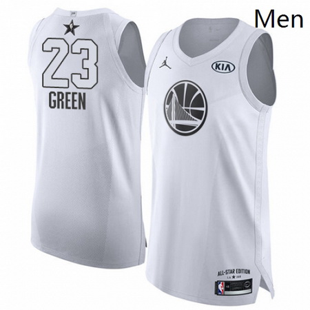 Mens Nike Jordan Golden State Warriors 23 Draymond Green Authentic White 2018 All Star Game NBA Jers