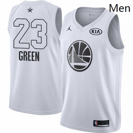 Mens Nike Jordan Golden State Warriors 23 Draymond Green Swingman White 2018 All Star Game NBA Jerse