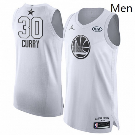 Mens Nike Jordan Golden State Warriors 30 Stephen Curry Authentic White 2018 All Star Game NBA Jerse