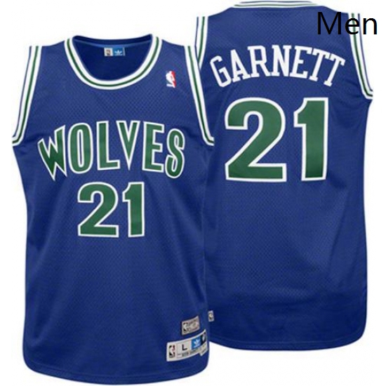 Mens Adidas Minnesota Timberwolves 21 Kevin Garnett Authentic Bl