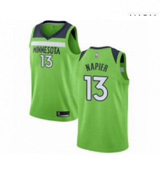 Mens Minnesota Timberwolves 13 Shabazz Napier Authentic Green Basketball Jersey Statement Edition