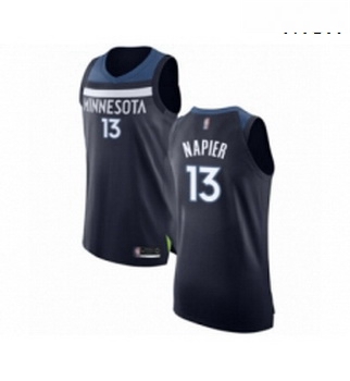 Mens Minnesota Timberwolves 13 Shabazz Napier Authentic Navy Blue Basketball Jersey Icon Edition