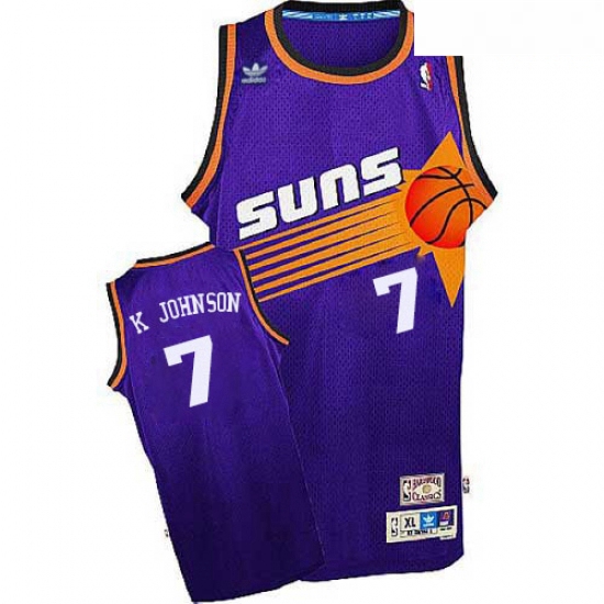 Mens Adidas Phoenix Suns 7 Kevin Johnson Swingman Purple Throwback NBA Jersey