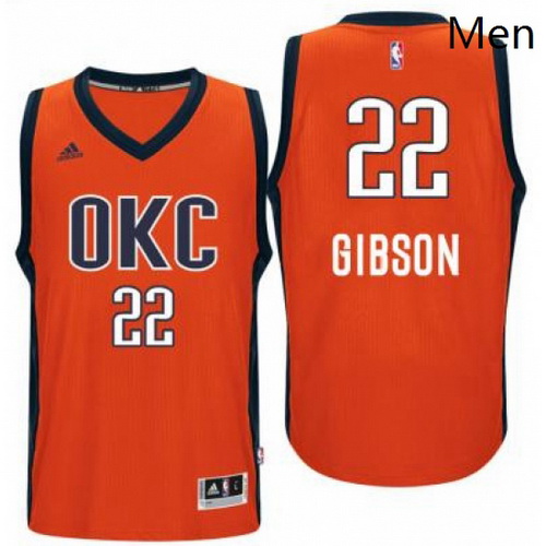 Mens Oklahoma City Thunder 22 Taj Gibson adidas Orange Player Sw