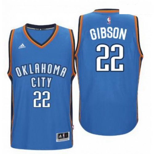 Mens Oklahoma City Thunder 22 Taj Gibson adidas Light Blue Player Swingman Jersey