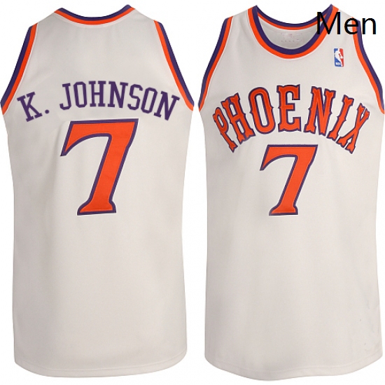 Mens Adidas Phoenix Suns 7 Kevin Johnson Swingman White New Throwback NBA Jersey