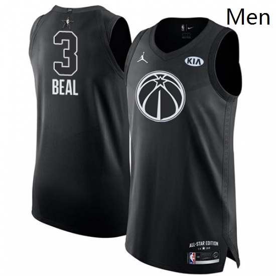 Mens Nike Jordan Washington Wizards 3 Bradley Beal Authentic Bla