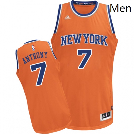 Mens Adidas New York Knicks 7 Carmelo Anthony Swingman Orange Al