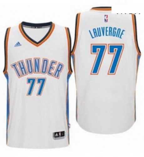 Mens Oklahoma City Thunder 77 Joffrey Lauvergne adidas White New Swingman Home Jersey