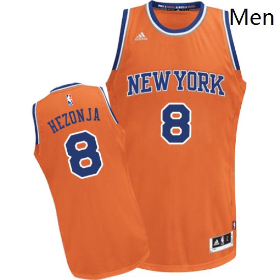 Mens Adidas New York Knicks 8 Mario Hezonja Swingman Orange Alternate NBA Jersey