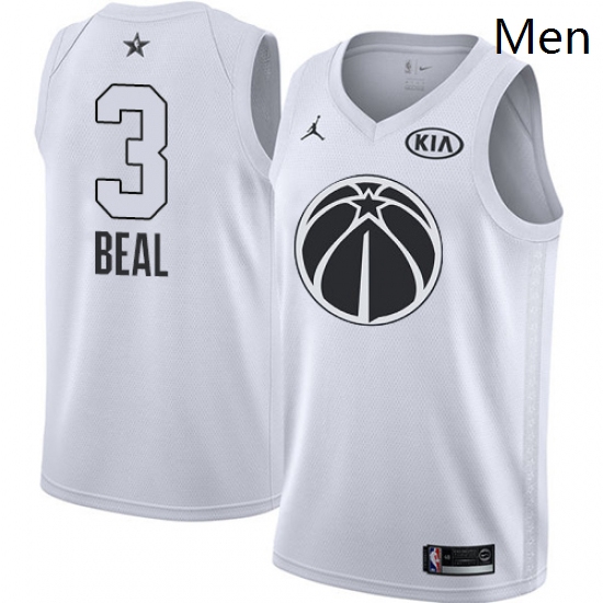 Mens Nike Jordan Washington Wizards 3 Bradley Beal Swingman White 2018 All Star Game NBA Jersey