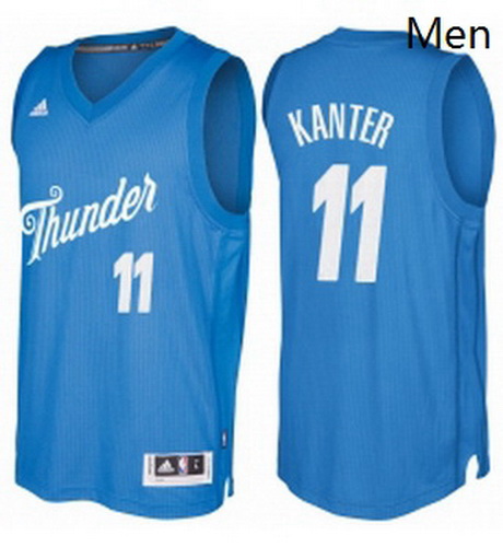 Mens Oklahoma City Thunder 11 Enes Kanter Blue 2016 2017 Christmas Day NBA Swingman Jersey