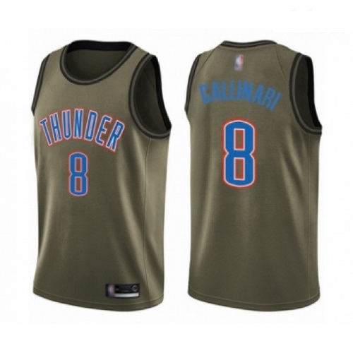 Mens Oklahoma City Thunder 8 Danilo Gallinari Swingman Green Salute to Service Basketball Jersey