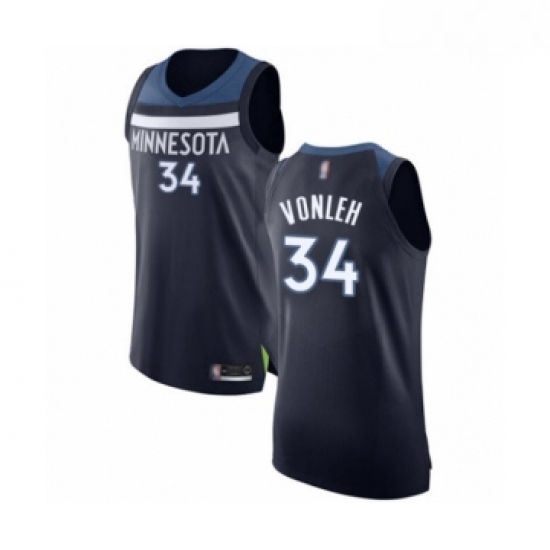 Mens Minnesota Timberwolves 34 Noah Vonleh Authentic Navy Blue Basketball Jersey Icon Edition