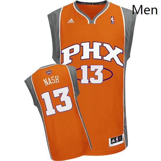 Mens Adidas Phoenix Suns 13 Steve Nash Authentic Orange NBA Jers