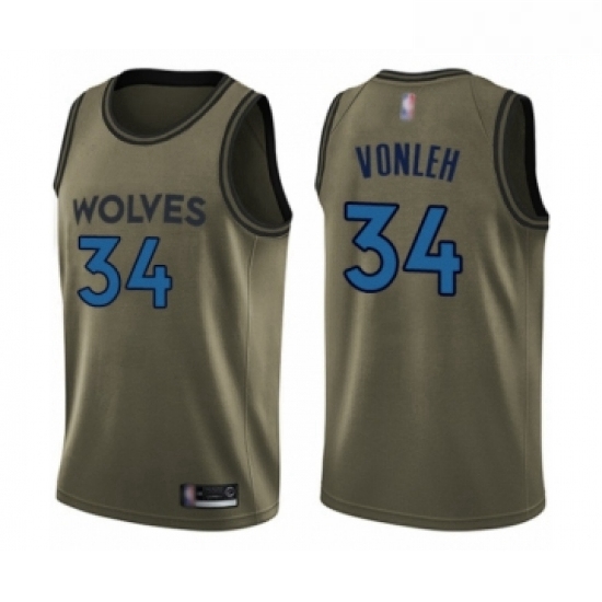 Mens Minnesota Timberwolves 34 Noah Vonleh Swingman Green Salute