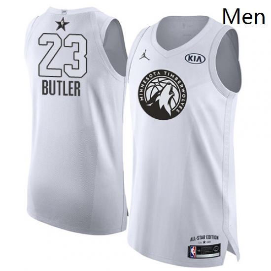 Mens Nike Jordan Minnesota Timberwolves 23 Jimmy Butler Authentic White 2018 All Star Game NBA Jerse