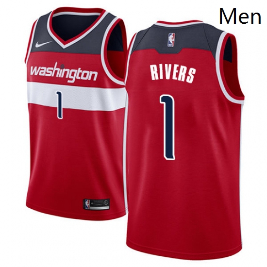 Mens Nike Washington Wizards 1 Austin Rivers Swingman Red NBA Jersey Icon Edition